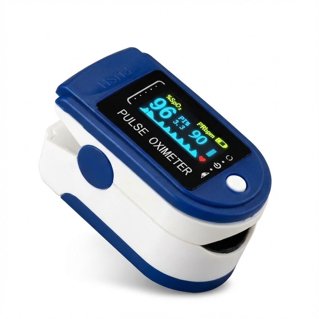 Kan-Oksijen ve Nabız Ölçen Parmak Tipi Oksimetre