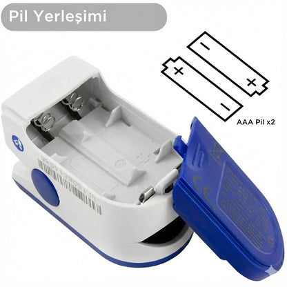 Kan-Oksijen ve Nabız Ölçen Parmak Tipi Oksimetre