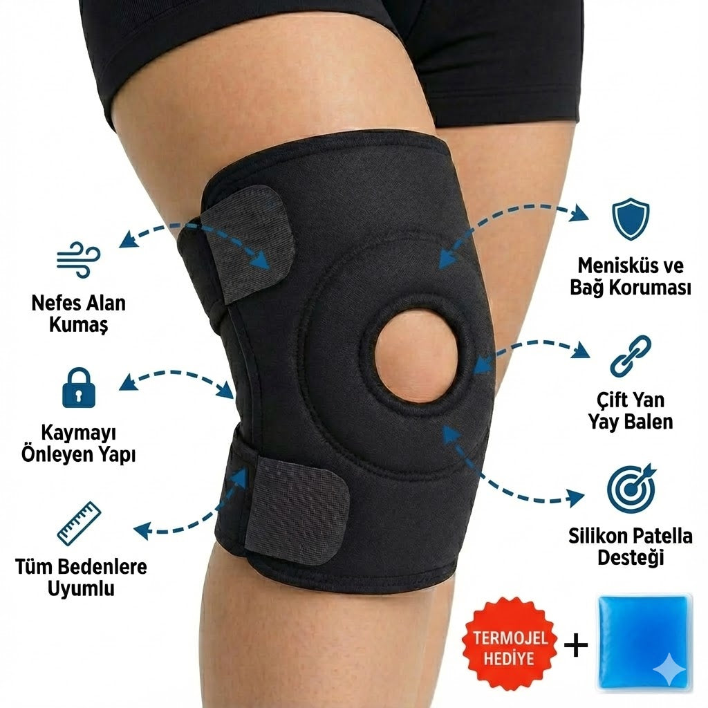 Menisküs ve Bağ Destekli Ayarlanabilir Medikal Diz Korsesi