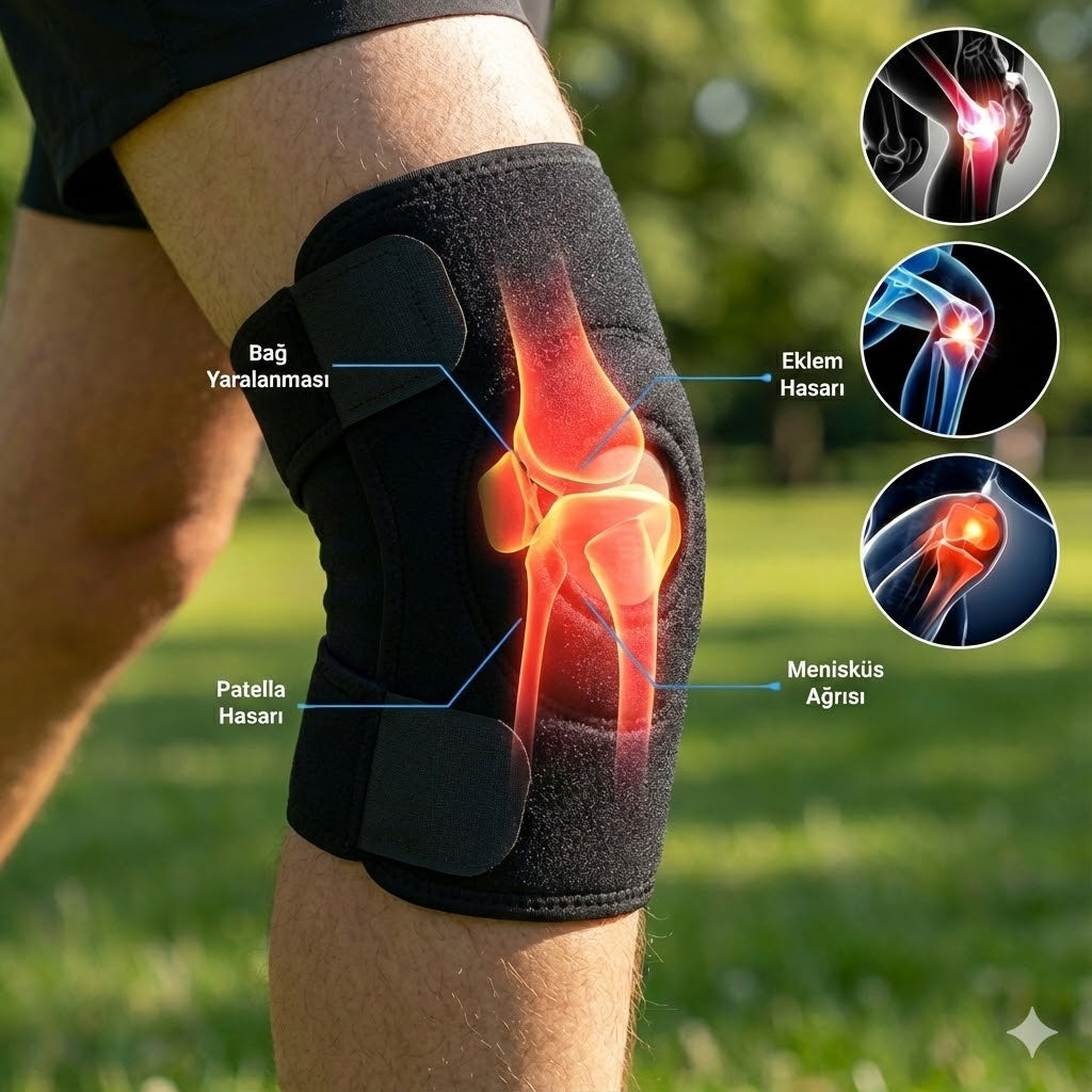 Menisküs ve Bağ Destekli Ayarlanabilir Medikal Diz Korsesi