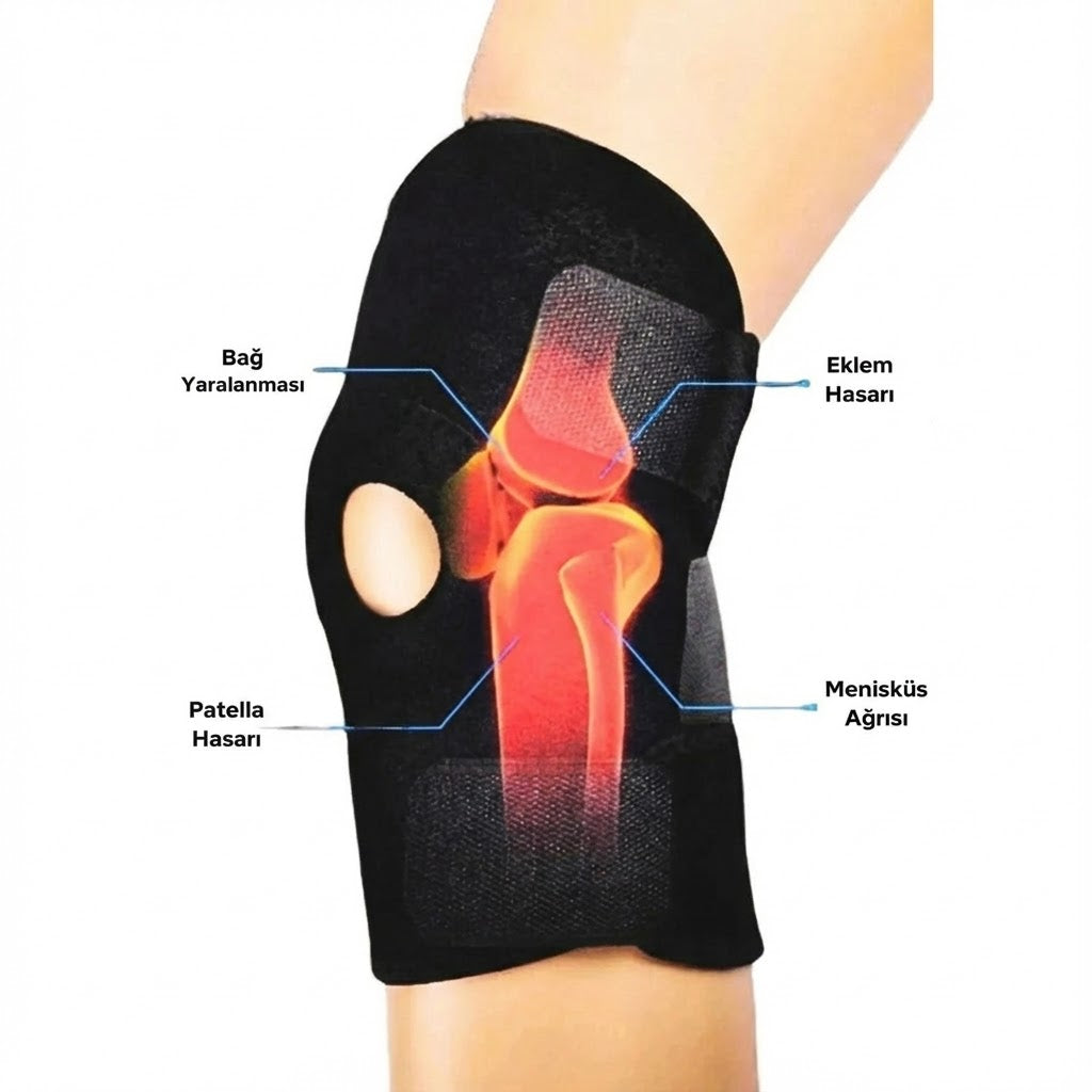 Menisküs ve Bağ Destekli Ayarlanabilir Medikal Diz Korsesi